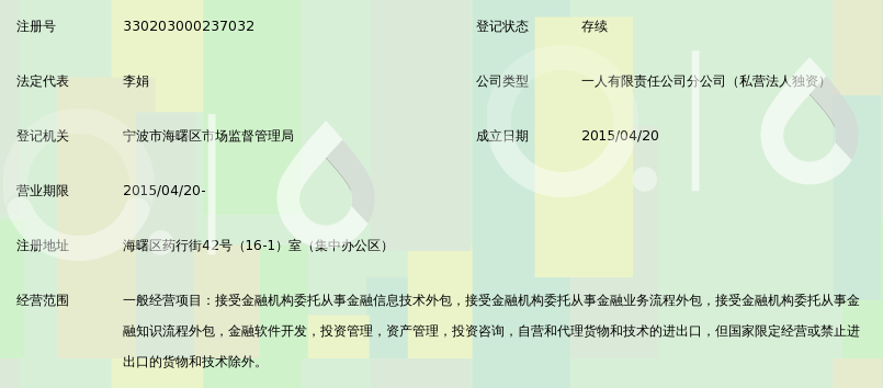 深圳前海金瑞龙互联网金融服务宁波分公司